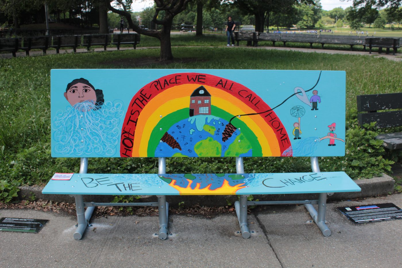 Queens Students Illuminate Social Issues with Vibrant Bench Murals at ...