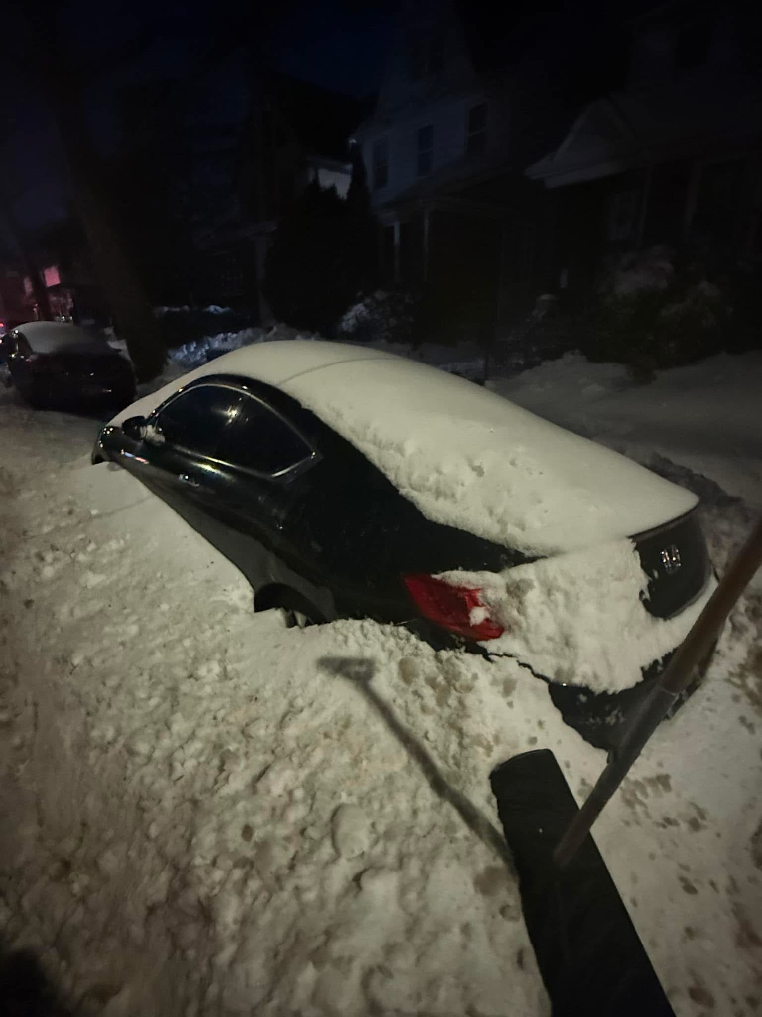 Snowstorm Leaves Queens Streets Blocked and Cars Stranded