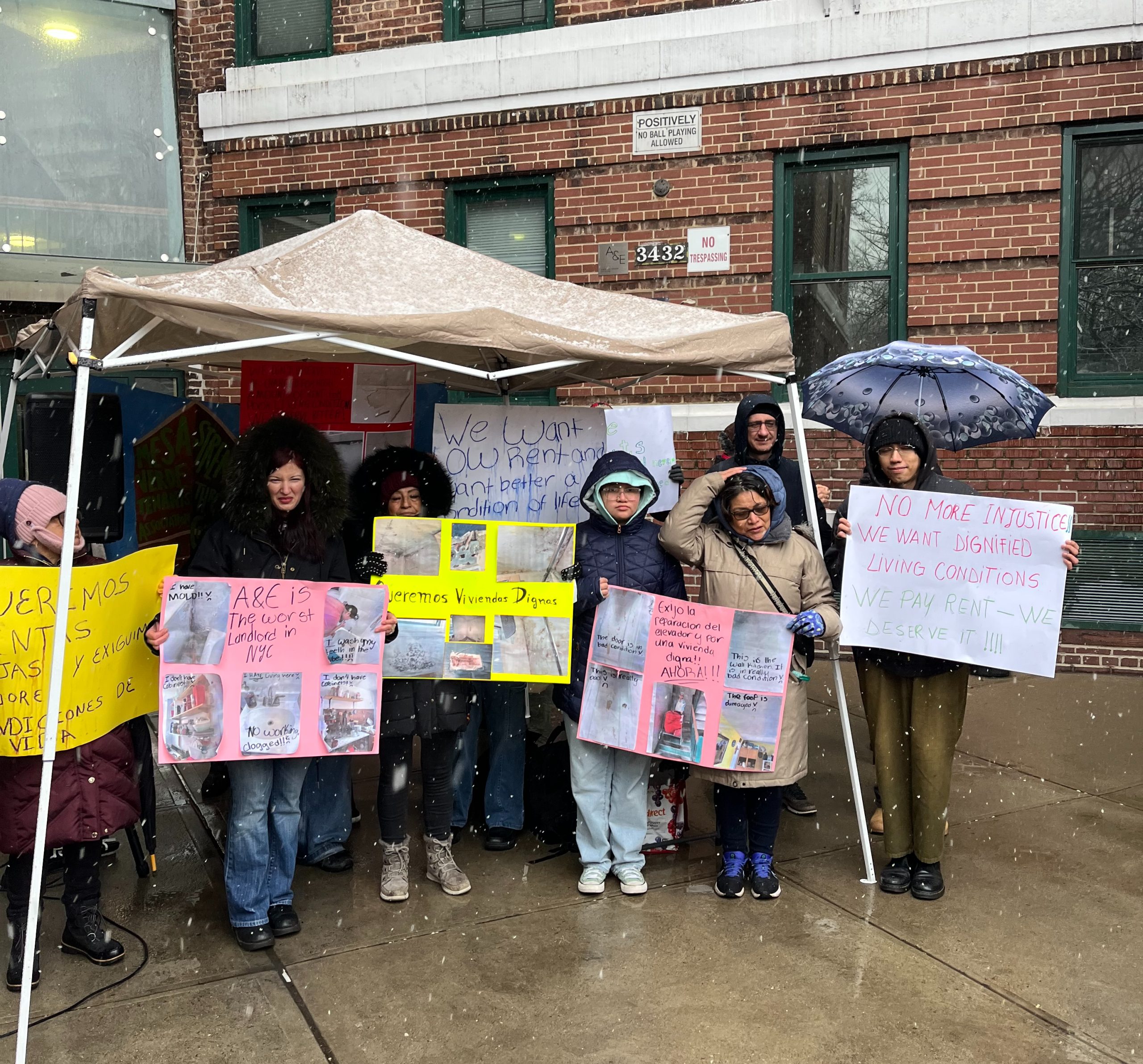 A&E Tenants Brave Cold to Demand Housing Justice