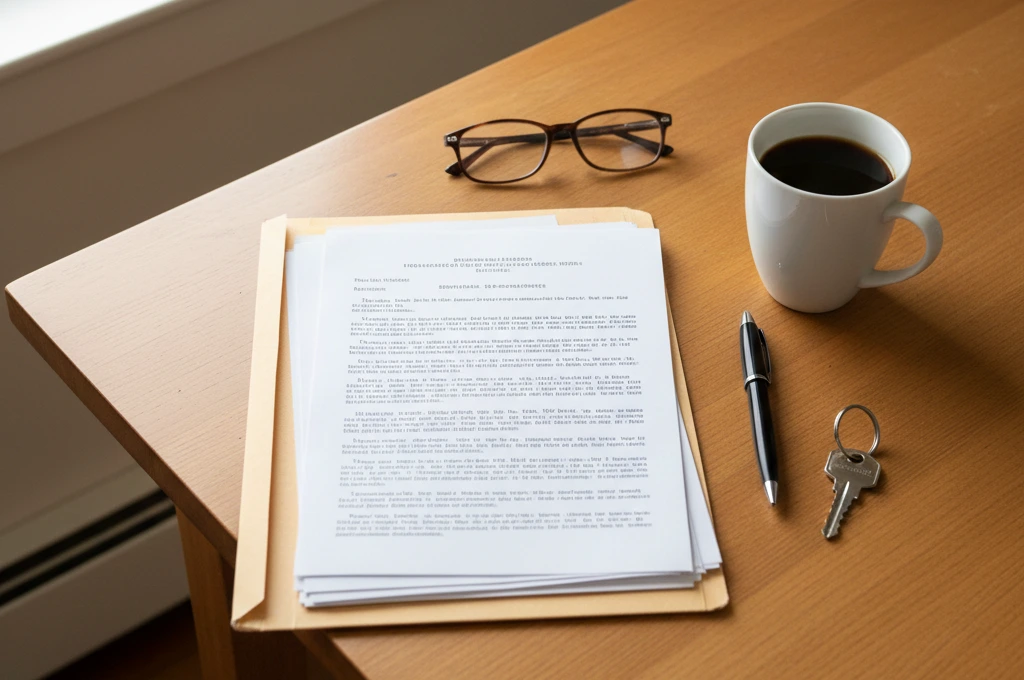 table with documents